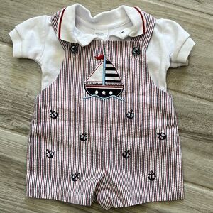 Starting out baby seersucker set 3 months 2pc